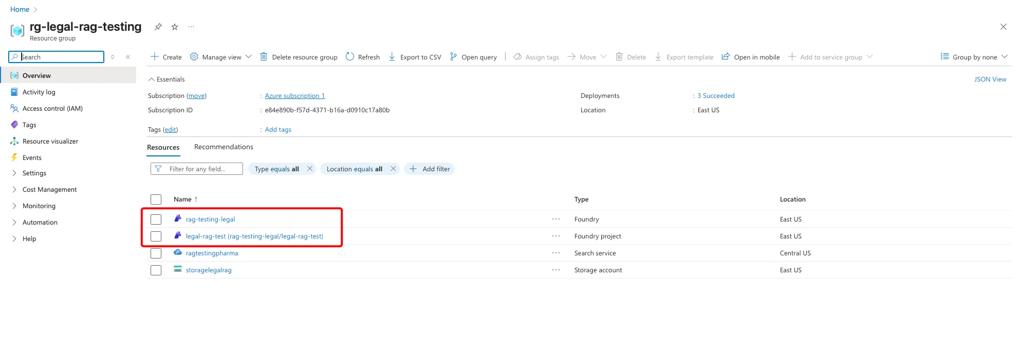 Foundry Agent Resource in Azure